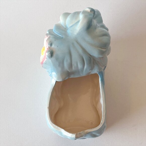 Vintage Rubens Originals Anthropomorphic Puppy Dog Planter w/ Pink Flower Rare - Picture 3 of 9